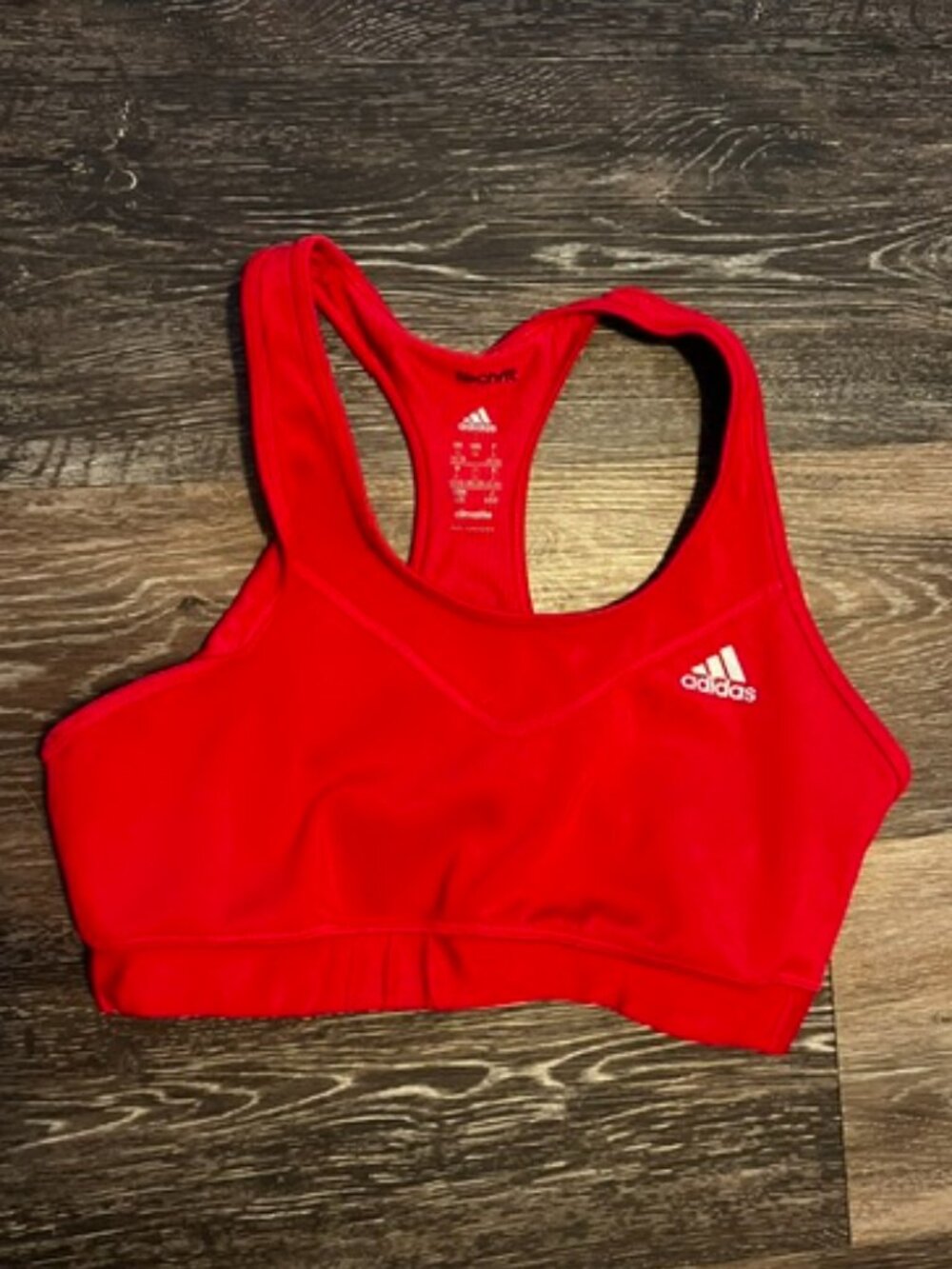 Women's Adidas  Climalite Sports Athletic Bra, Size M, Red, Racer Back,